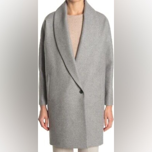 All Saints Grey Klein Wool Coat - Picture 4 of 7